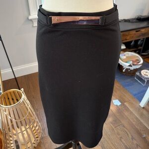 UK2LA Black Pencil Skirt with Gold Accent